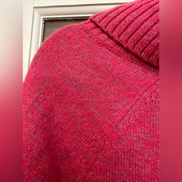 Talbots | Pink Merle Merino Wool Blend Turtleneck Sweater Size MP Medium Petite - Picture 4 of 11